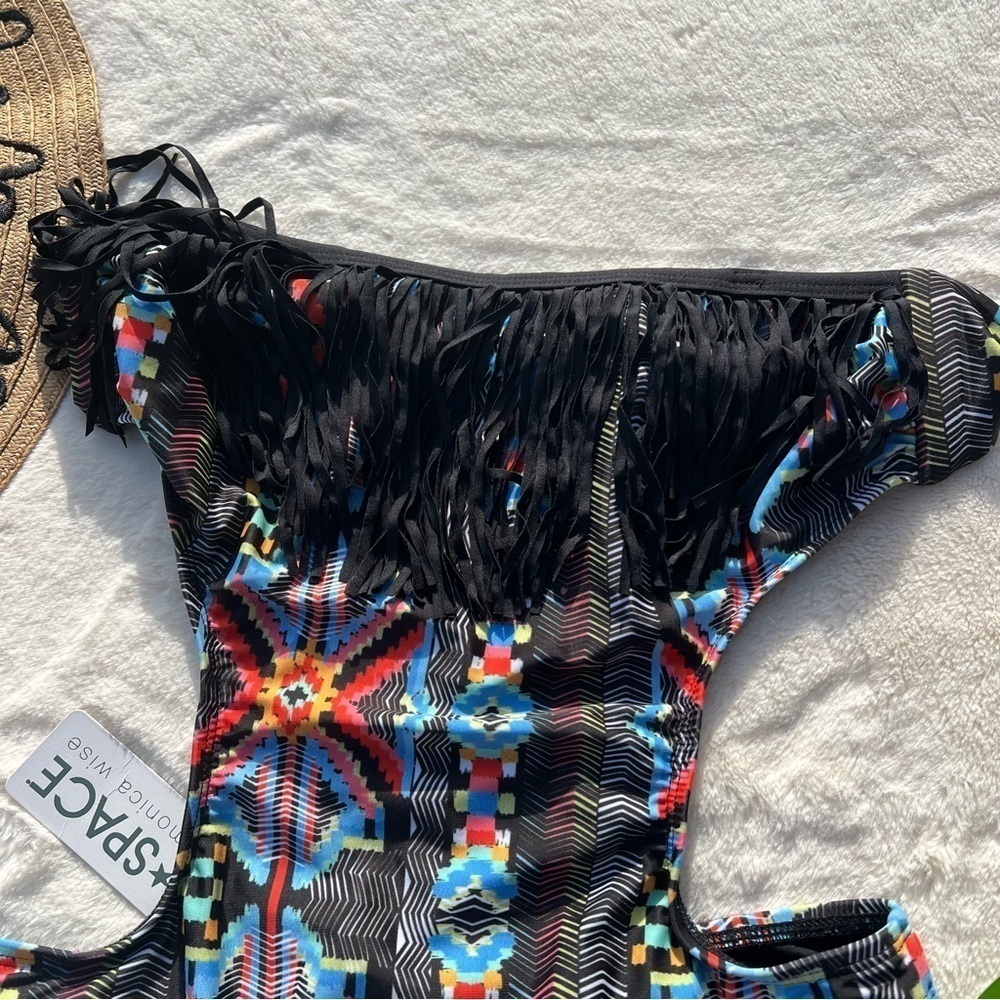 L*Space Cut Out Fringe One Piece Swimsuit - Picture 4 of 9